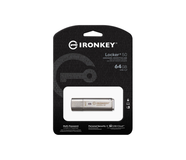 Kingston 64GB IronKey Locker+ 50 AES USB w/256bit Encryption - 1056876 - zdjęcie 2